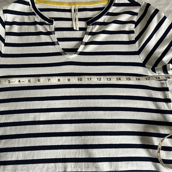 Anthropologie Black and White Striped Short Sleeve Tee - Picture 7 of 14